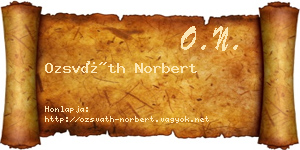 Ozsváth Norbert névjegykártya