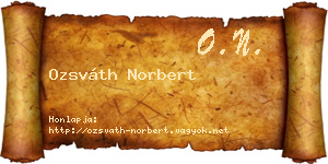 Ozsváth Norbert névjegykártya