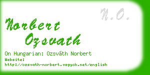norbert ozsvath business card