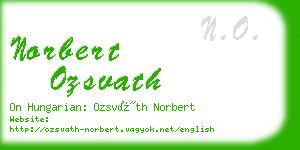 norbert ozsvath business card